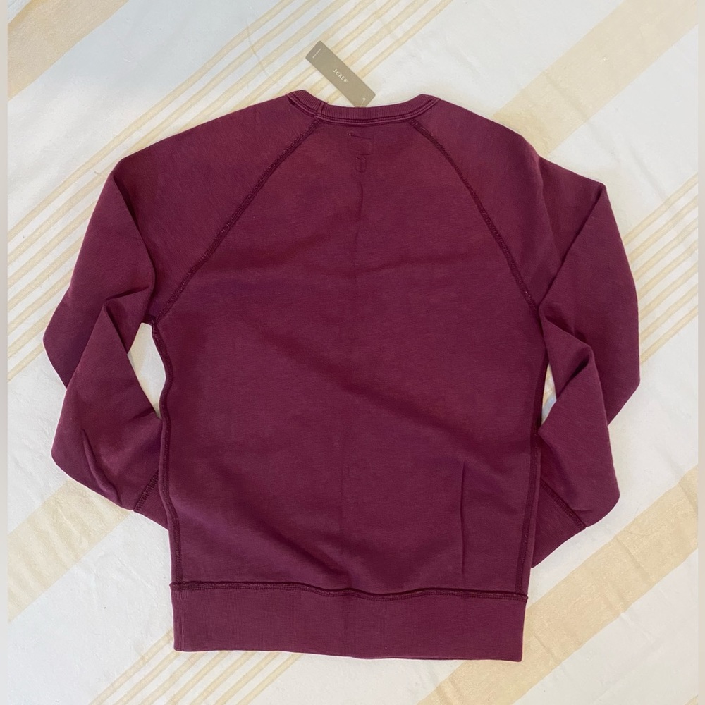 J. Crew NWT 🍇🍷100%Cotton Old School French Terry Raglan Sleeve Sweatshirt - Picture 4 of 10
